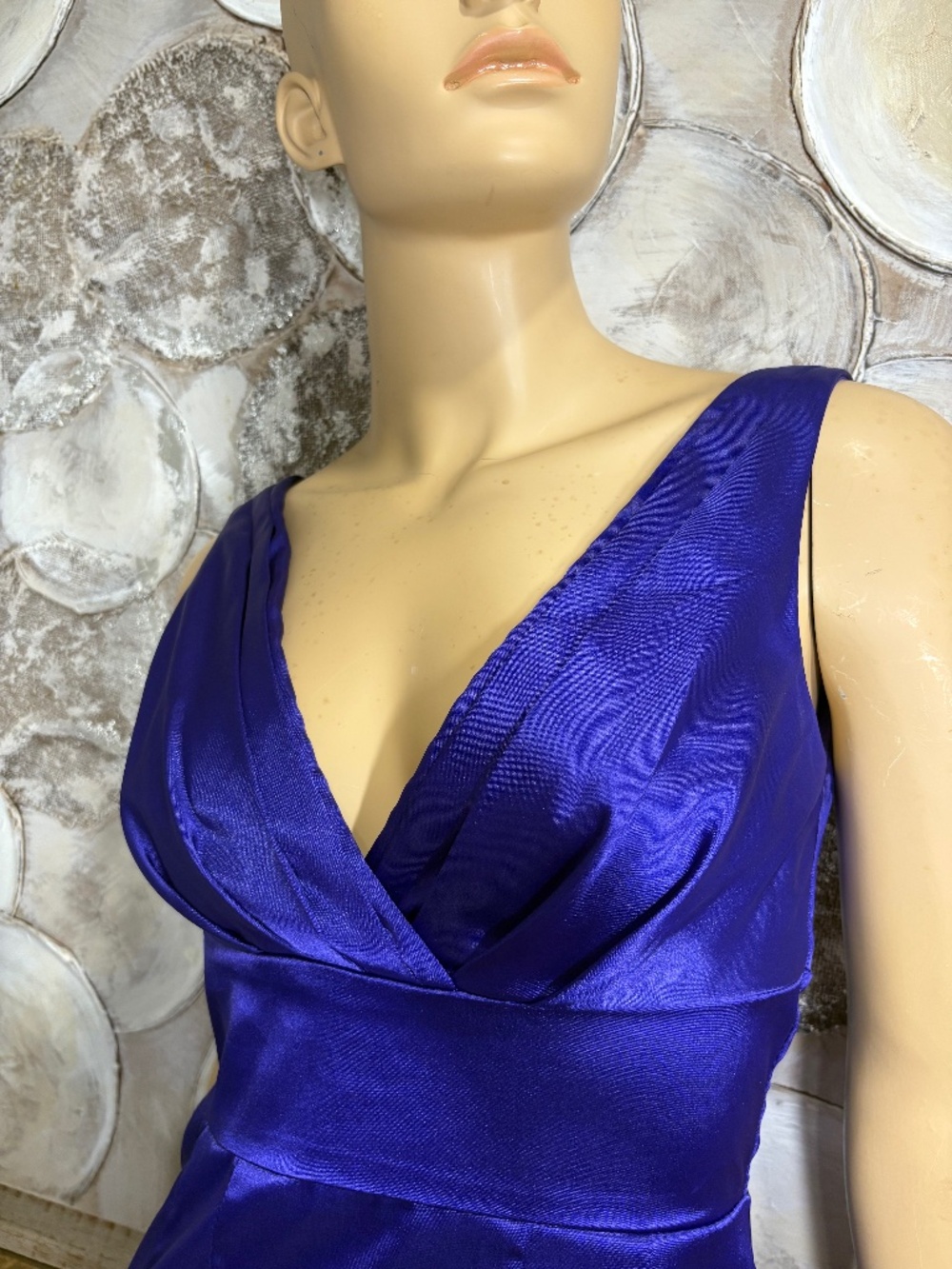 Le Château Royal Blue Satin Dress | XS | Silky Finish | Cocktail Evening Dress